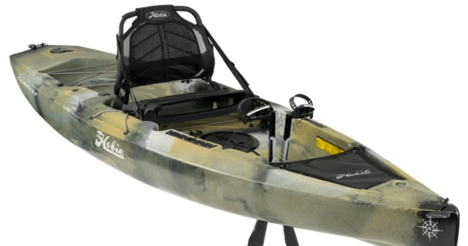 Sit-on-top fishing kayak on coastal water for kayak fishing
