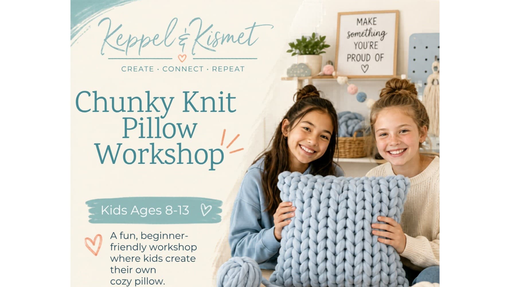 Baltimore Kids Chunky Knit Pillow Workshop: Hand-Knitting for Ages 8–13
