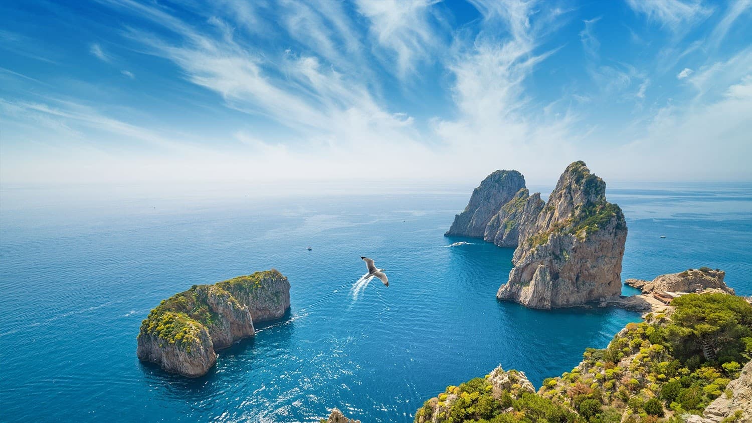 Sail Capri: Seven-Hour Boat Tour to the Faraglioni, Blue Grotto & Marina Grande