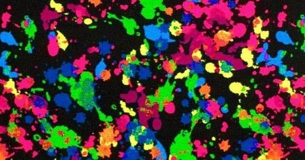Colorful neon paint splatter abstract wall art for events