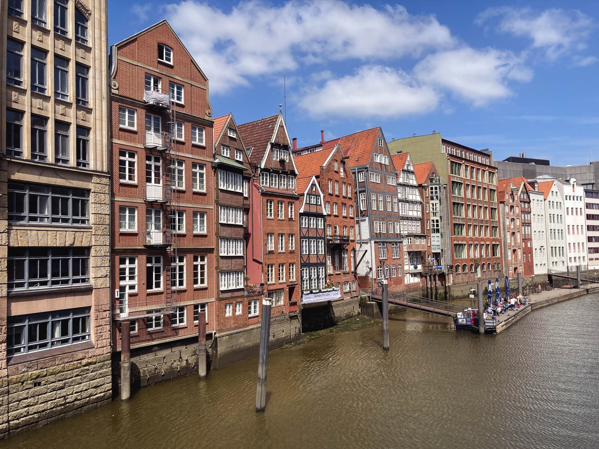 Walking tour along historic canal houses in Hamburg