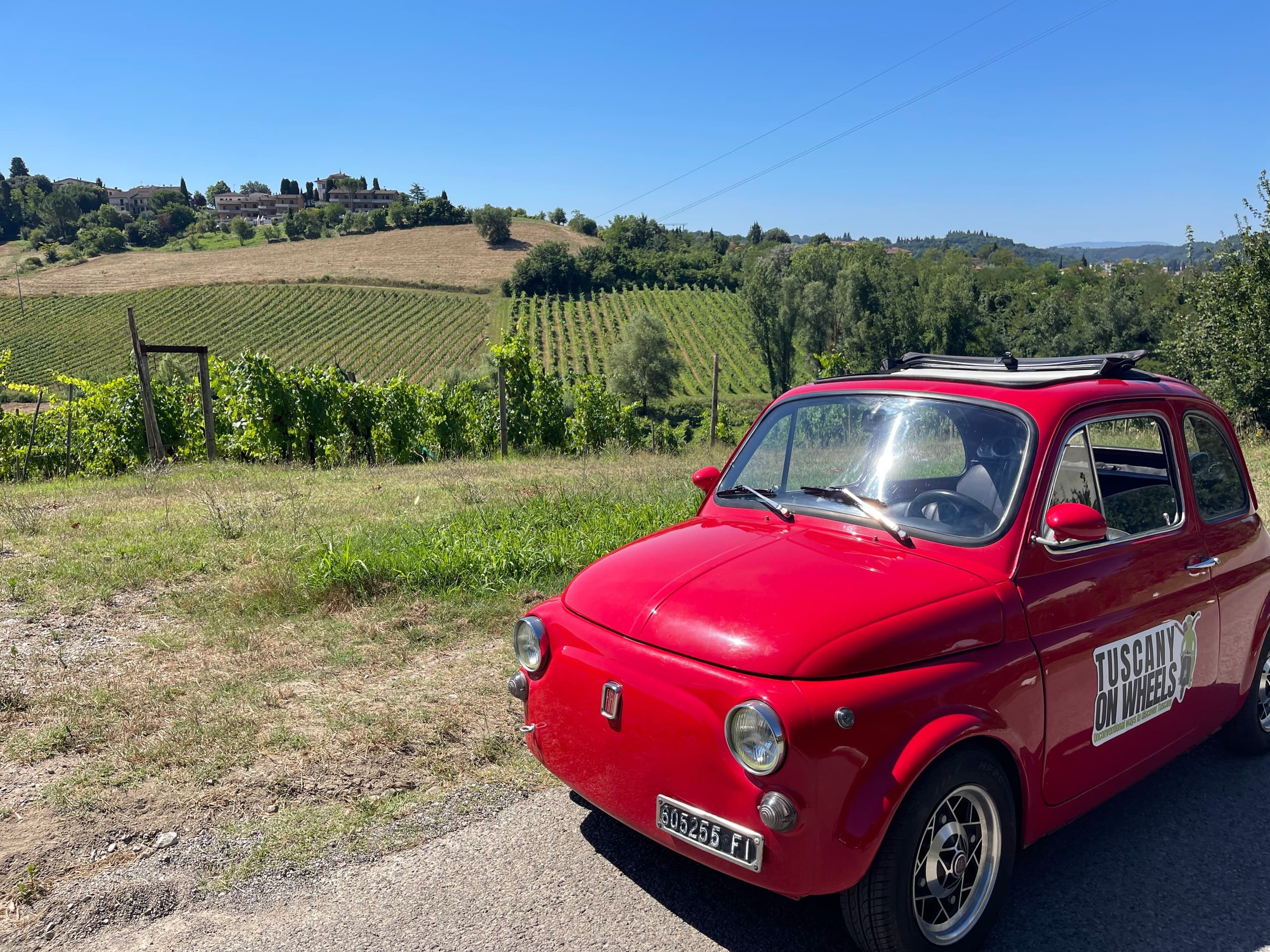 Vintage Fiat 500 Drives with Tuscany on Wheels in Barberino