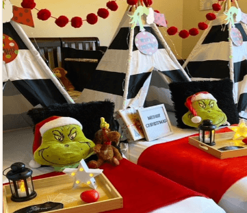 Grinchmas Teepee Sleepovers: Scottsdale's Cozy Indoor Slumber Party Experience