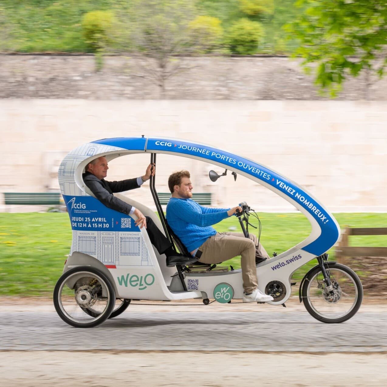 90-Minute Geneva TaxiBike: Jet d’Eau, Flower Clock & Three Parks