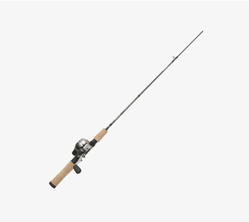 Spinning fishing rod against white background for angling