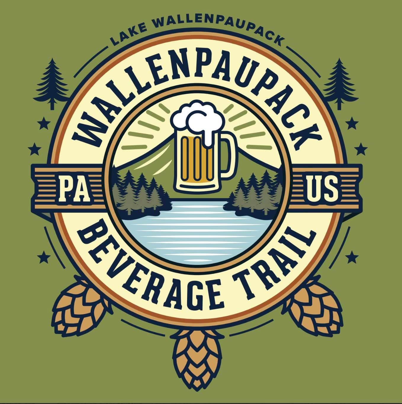 Wallenpaupack beer trail logo promoting lake beer tasting tours