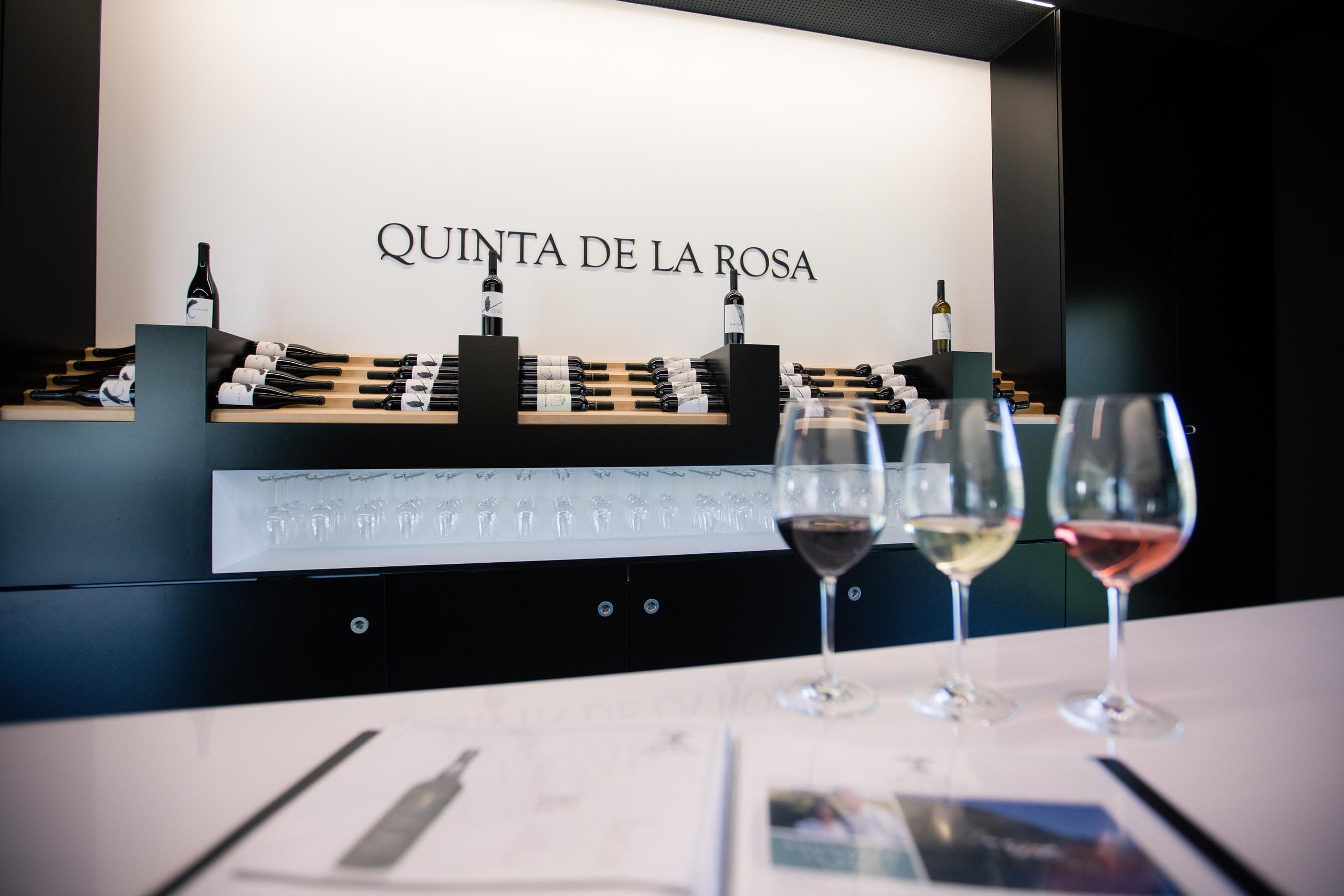 Indoor wine tasting at Quinta de la Rosa tasting room