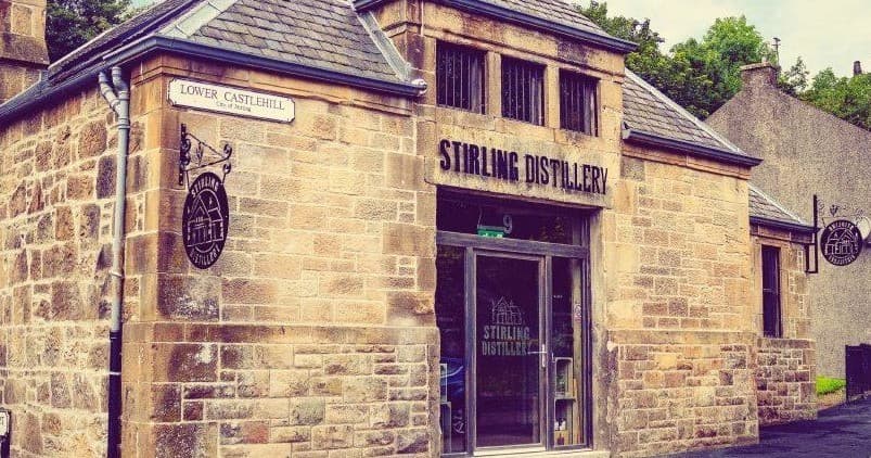 Stirling Distillery stone exterior and historic entrance