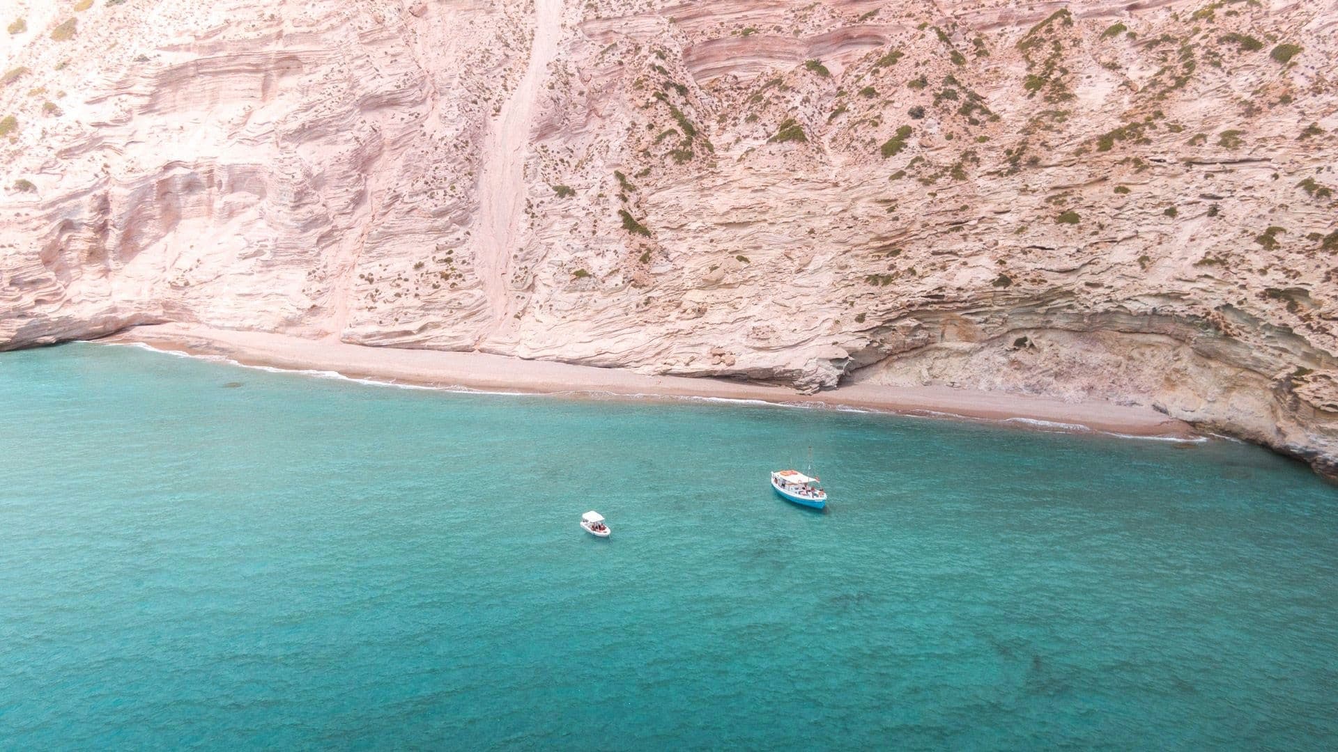 Guided Kleftiko-Tsigrado-Gerakas Cruise with Royal Blue in Milos