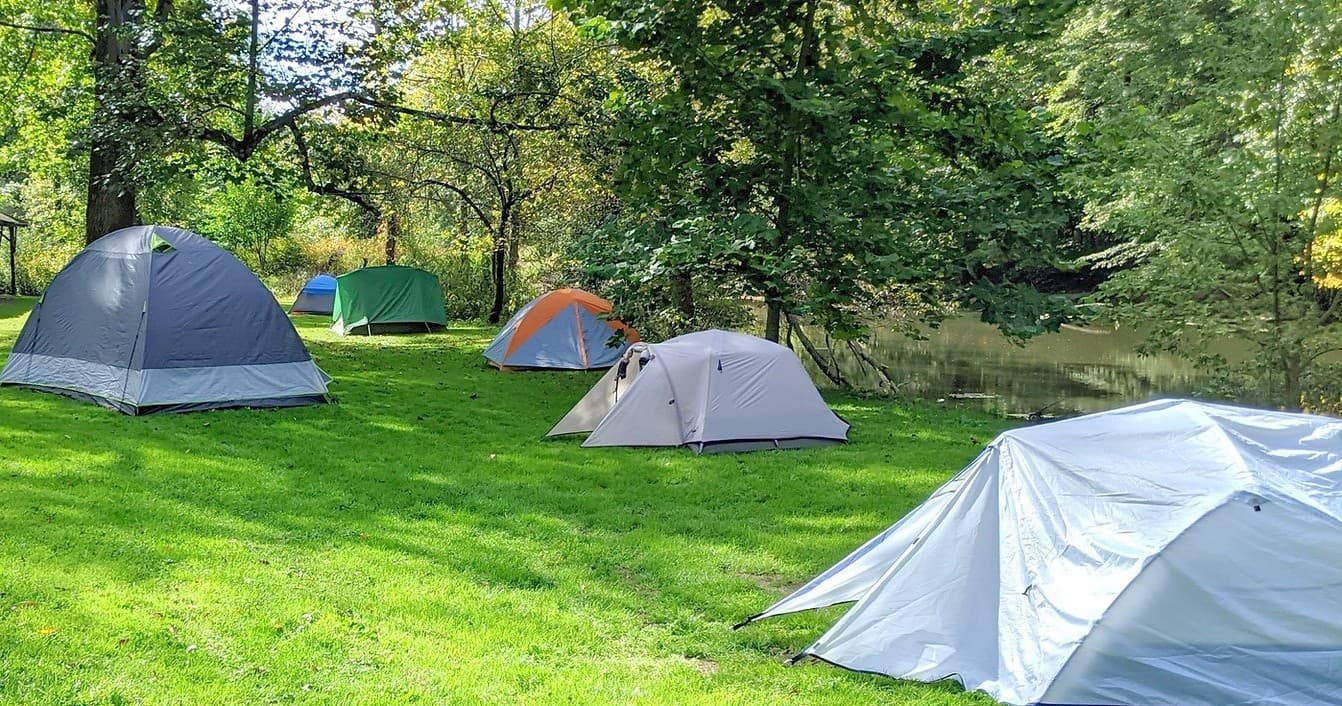 Tent Camping by the River in Hiram, Ohio