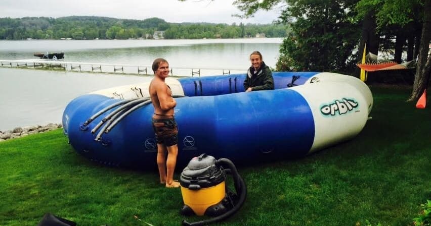 Water Trampoline Fun at Grand Traverse, Michigan