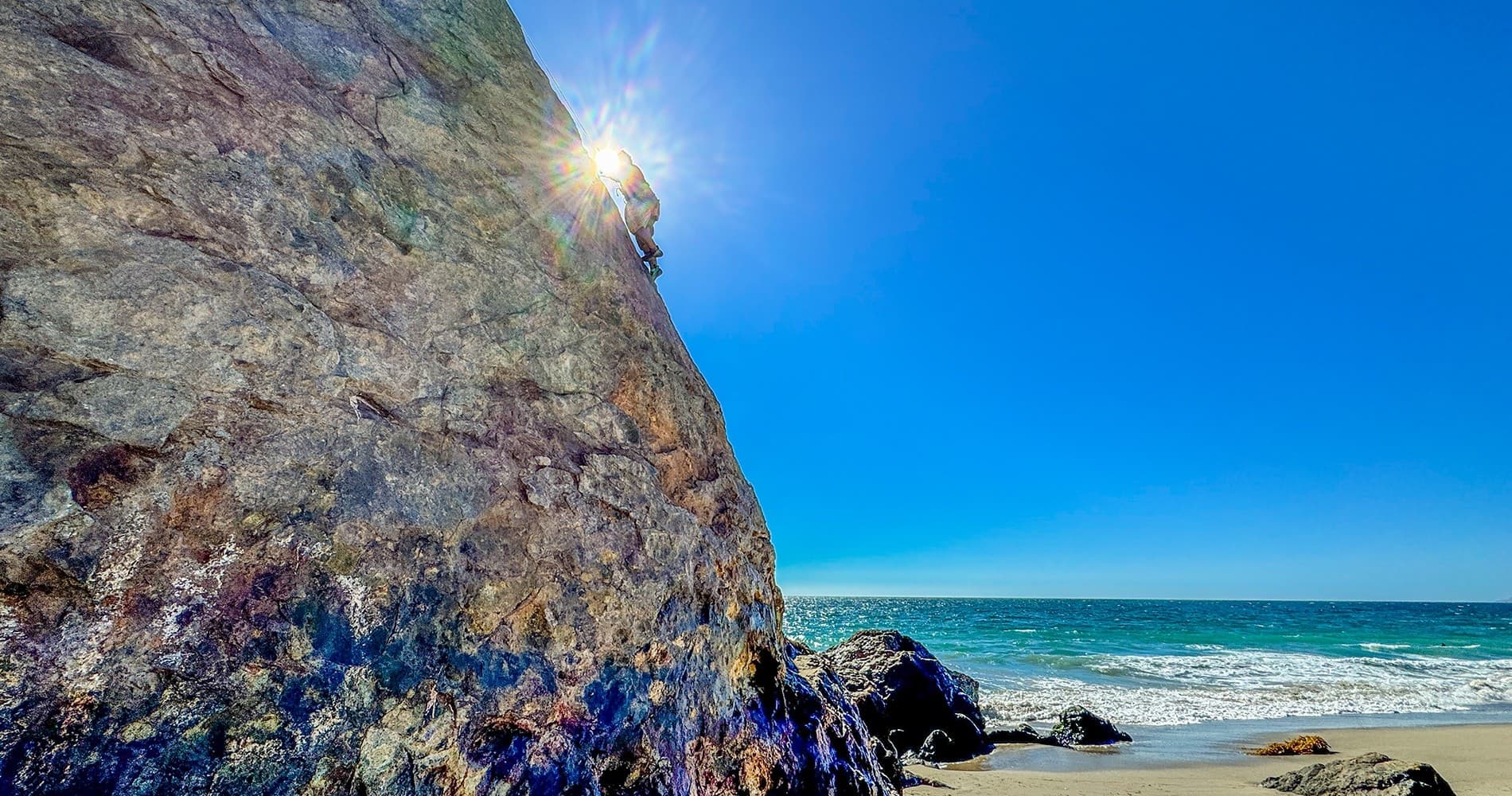 Sunset Climbing at Point Dume: Zuma Beach Toprope and Rappelling on Breccia Tuff