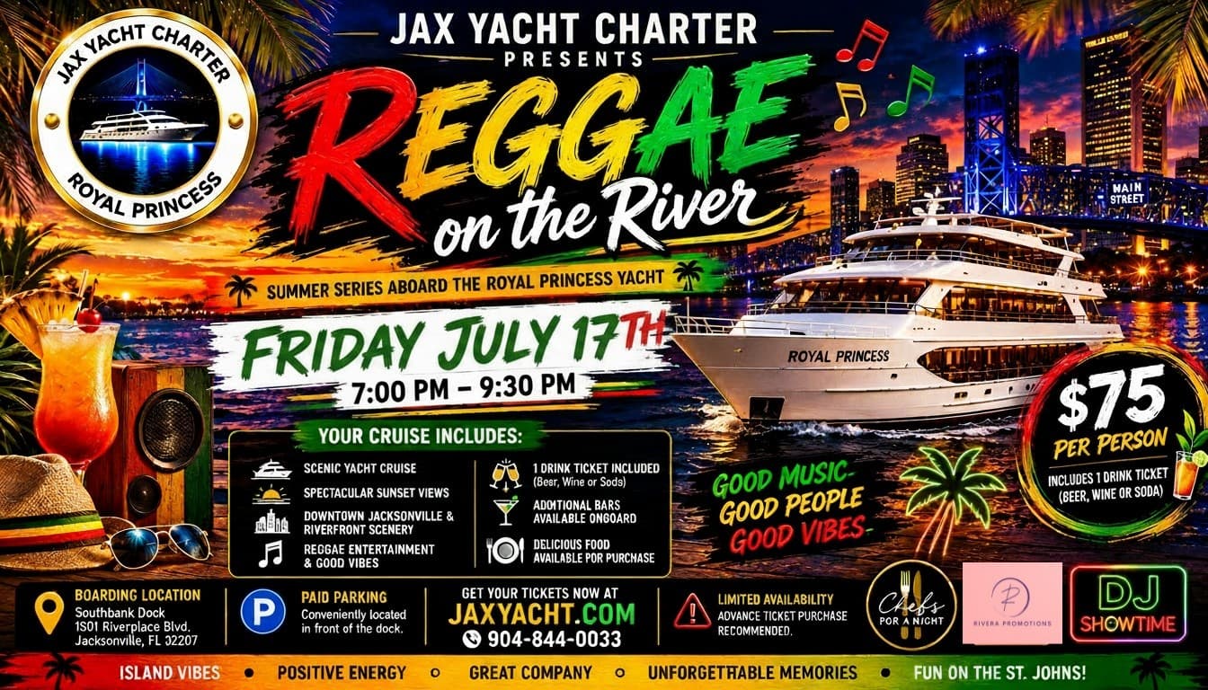 Reggae on the River: Jacksonville Sunset Cruise Aboard Royal Princess