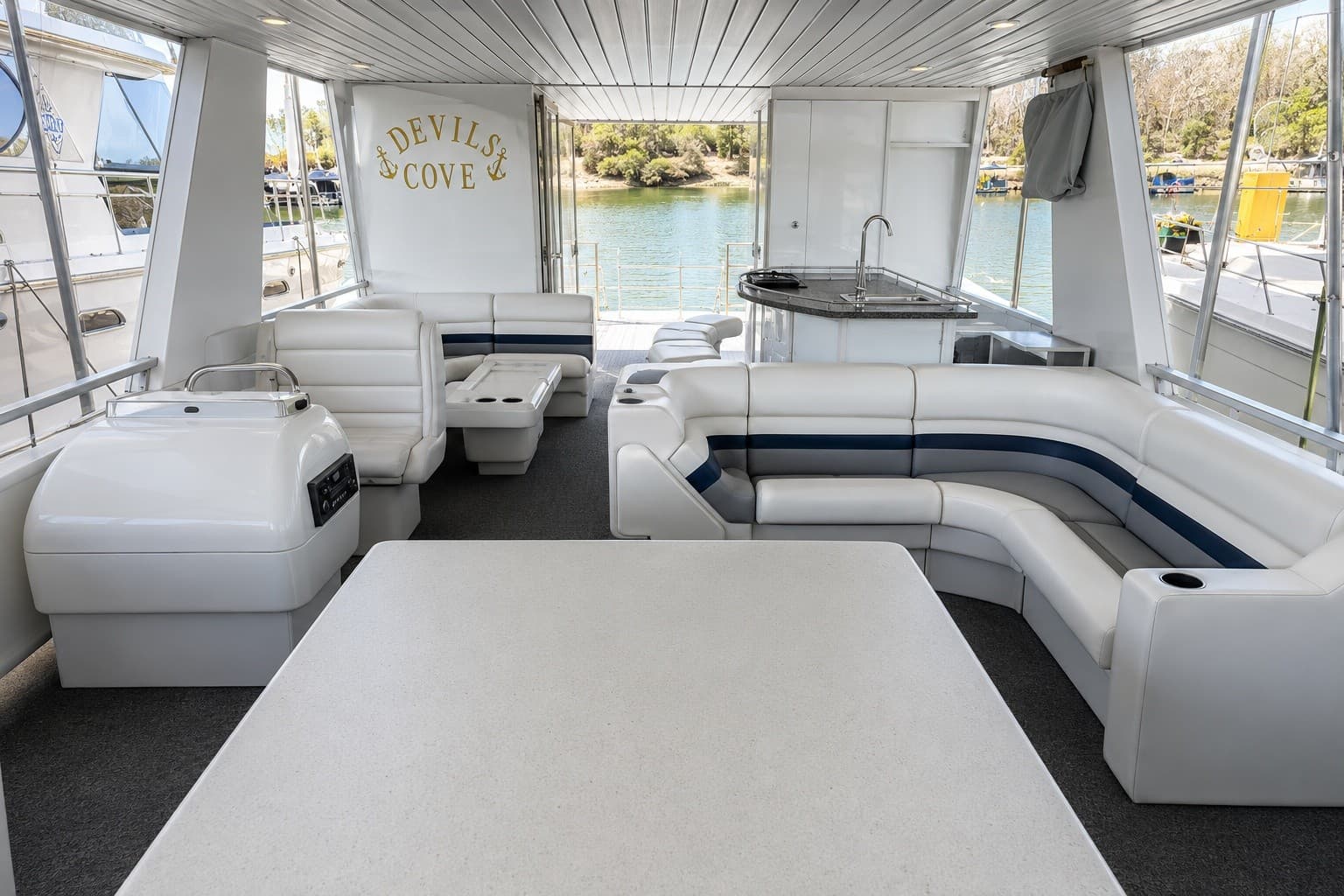 Big Days on Lake Travis: 45ft Double Decker Destination Yacht Party Barge photo 3