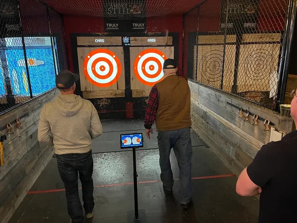 Maine's Only Digital Axe Targets: Bogeys Axe Throwing in Bangor