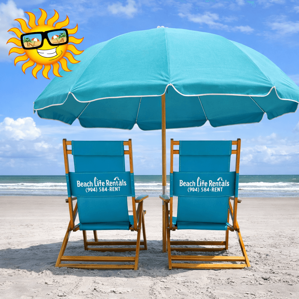 Delivered Beach Chairs and Umbrella: 2-Day Setup Service at Jacksonville Beach