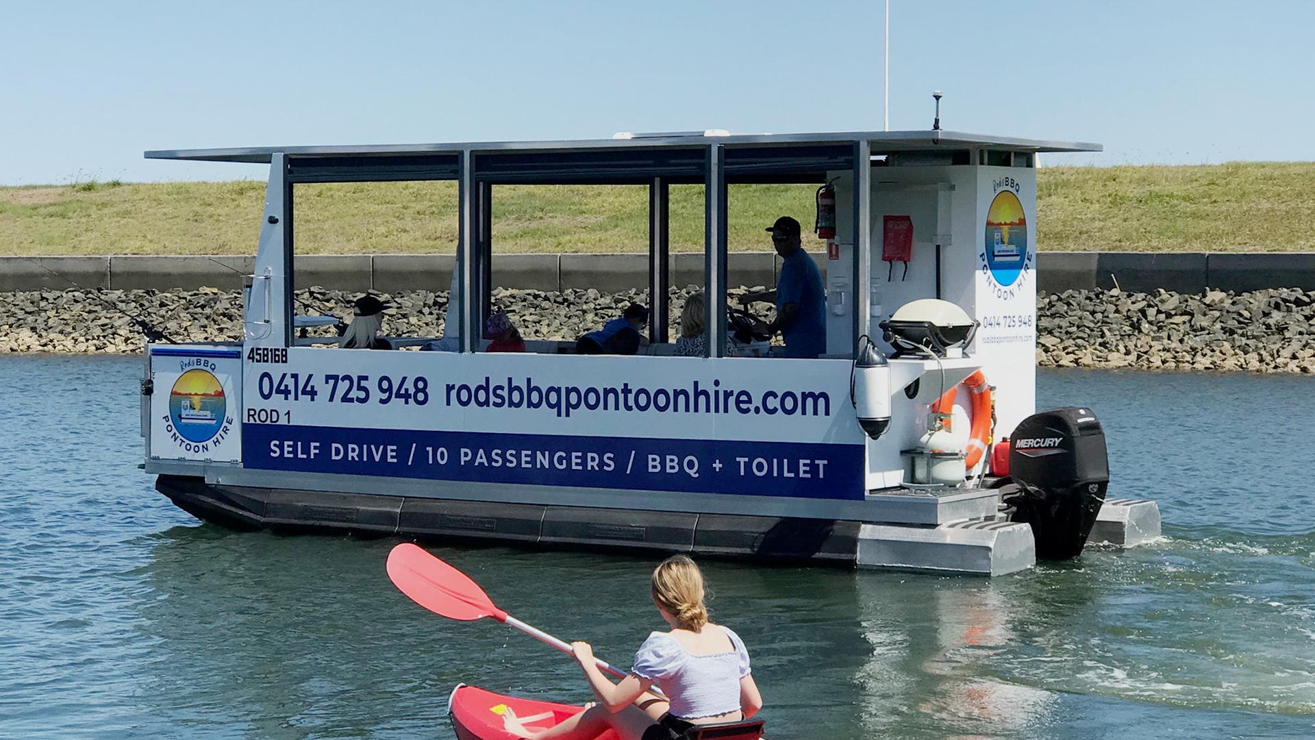 Full Day BBQ Pontoon Hire with Rods BBQ Pontoon in Steiglitz