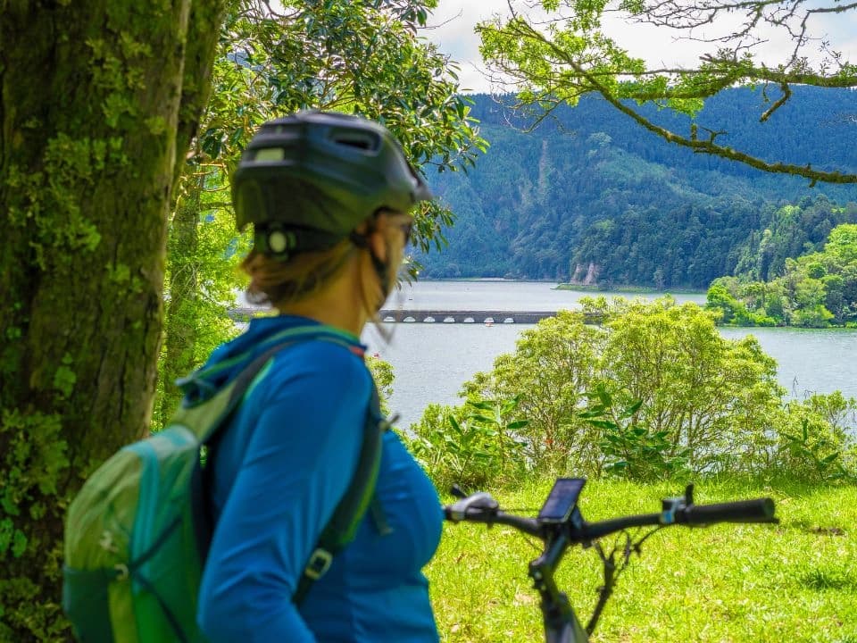 E-Biking Sete Cidades Volcanic Trails near Ponta Delgada