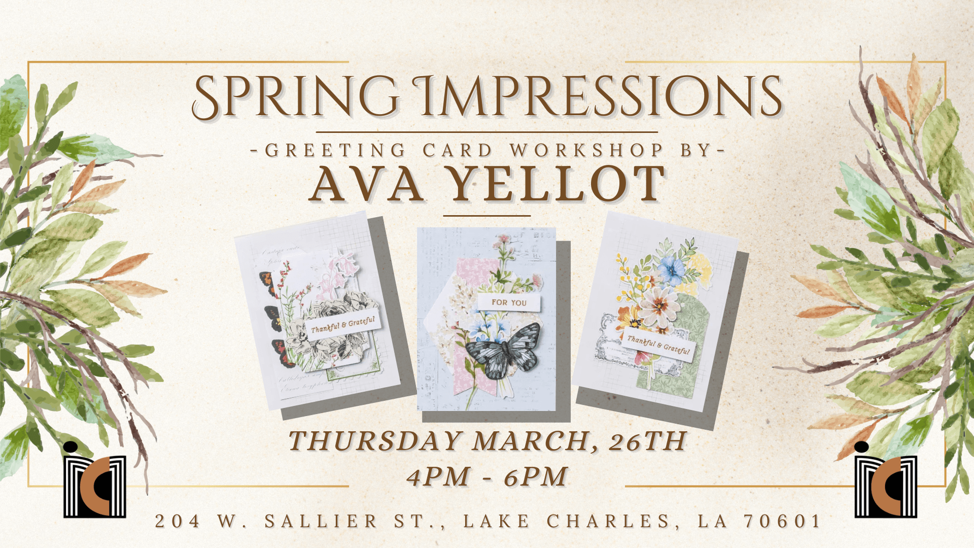 Handmade Spring Greeting Cards with Ava Yellot in Lake Charles