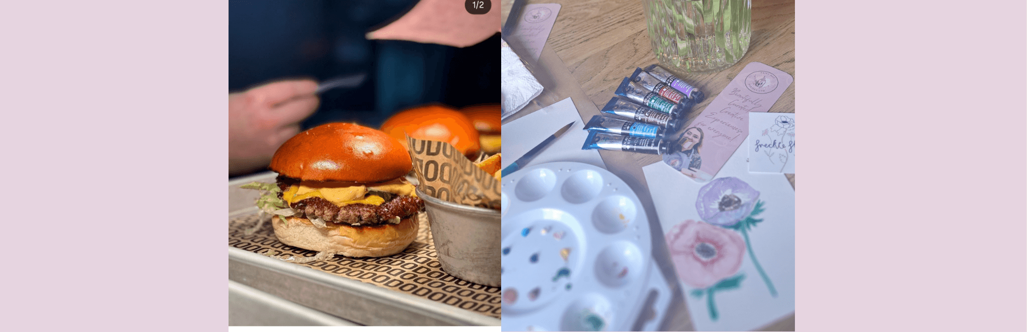 Watercolour Florals & Burgers at Airs & Graces: Cheltenham's Monday Night Art Workshop