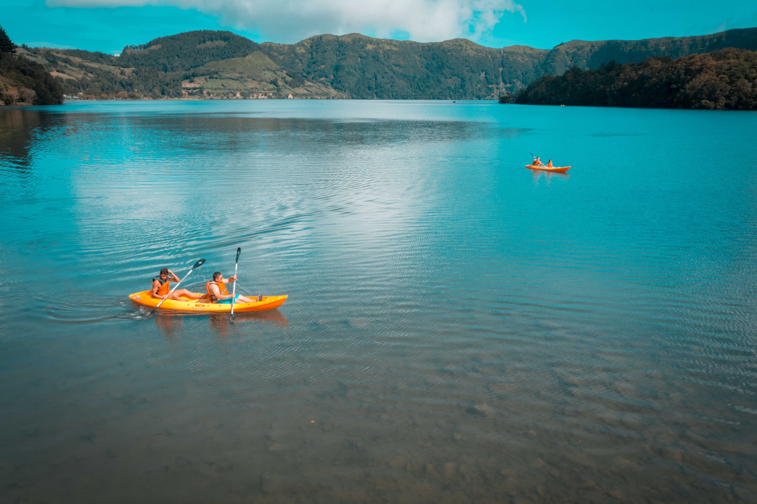 Kayaking at Sete Cidades with Futurismo Azores Adventures