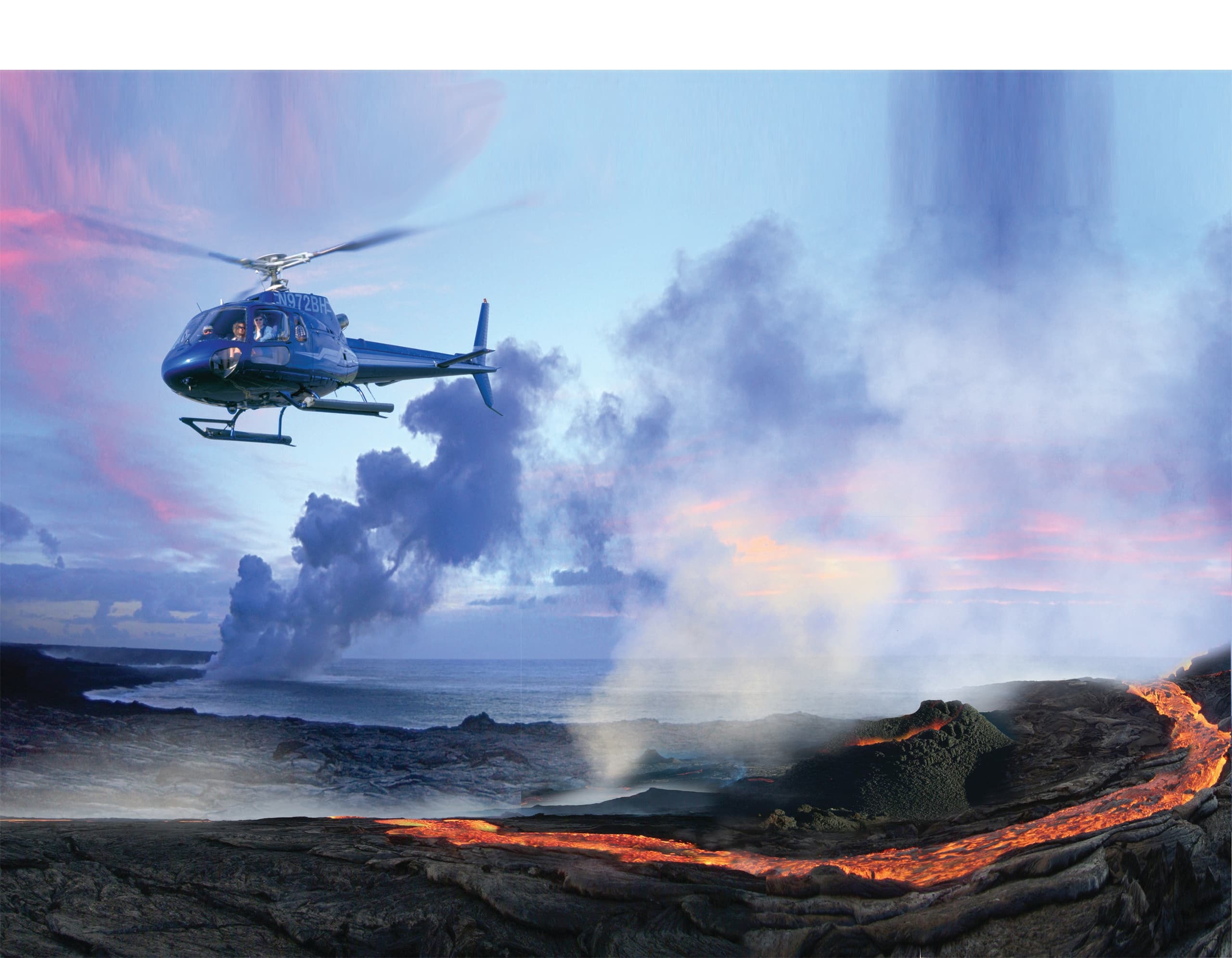Helicopter Volcano Tour from Oahu to Hilo in Hawaii