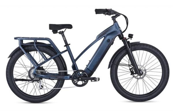 Electric commuter e-bike on white studio background