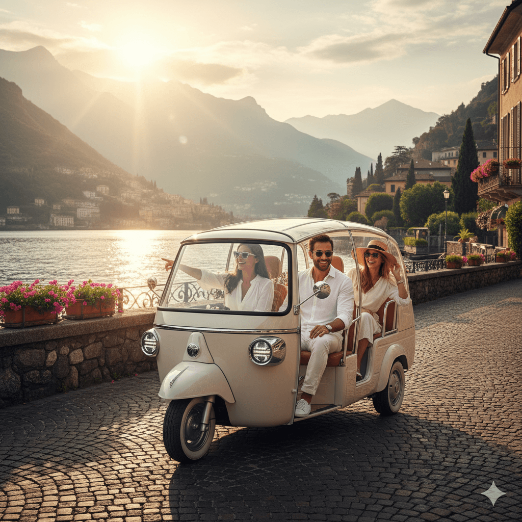 Ape Calessino Ride on Lake Como — Como Dolce Vita Tour