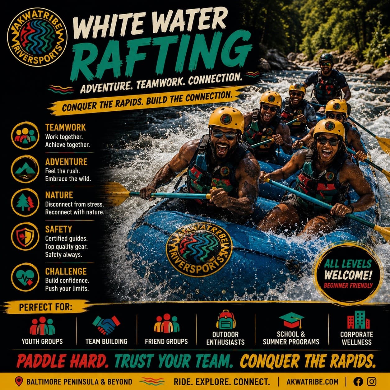 Akwatribe White Water Rafting Near Baltimore: Team-Building Rapids Adventure