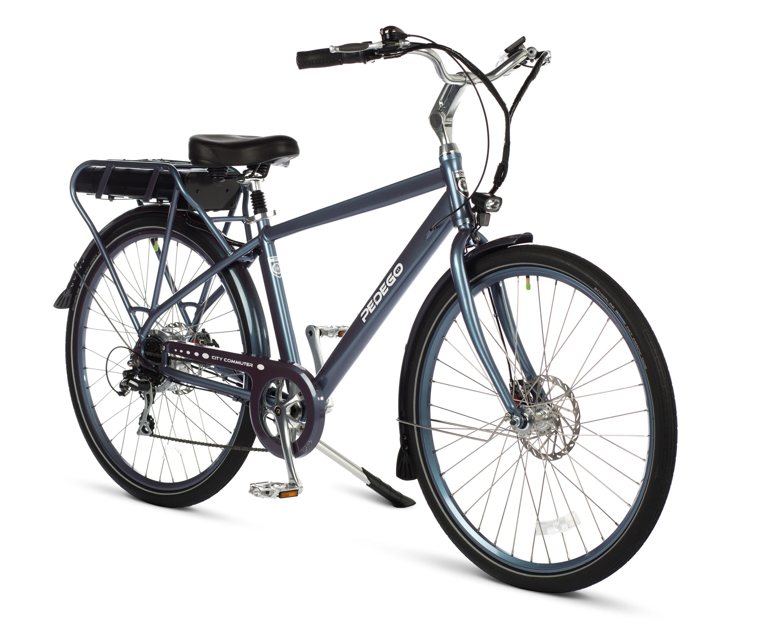 Electric commuter bicycle on studio white backdrop for urban rides