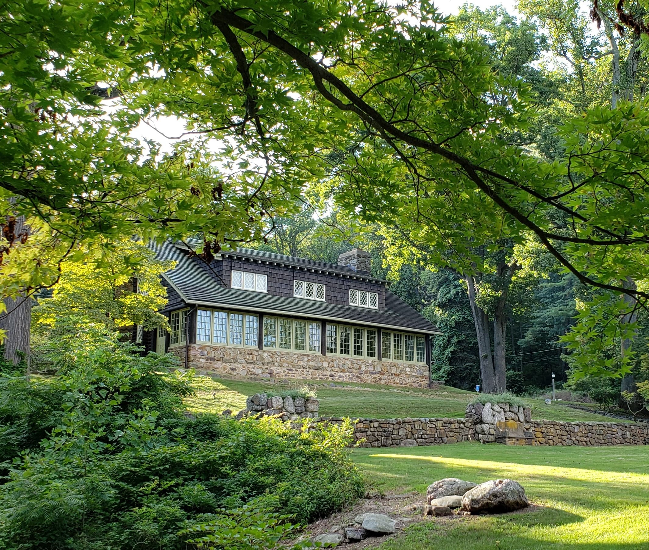 Historic Stickley house exterior on landscaped grounds