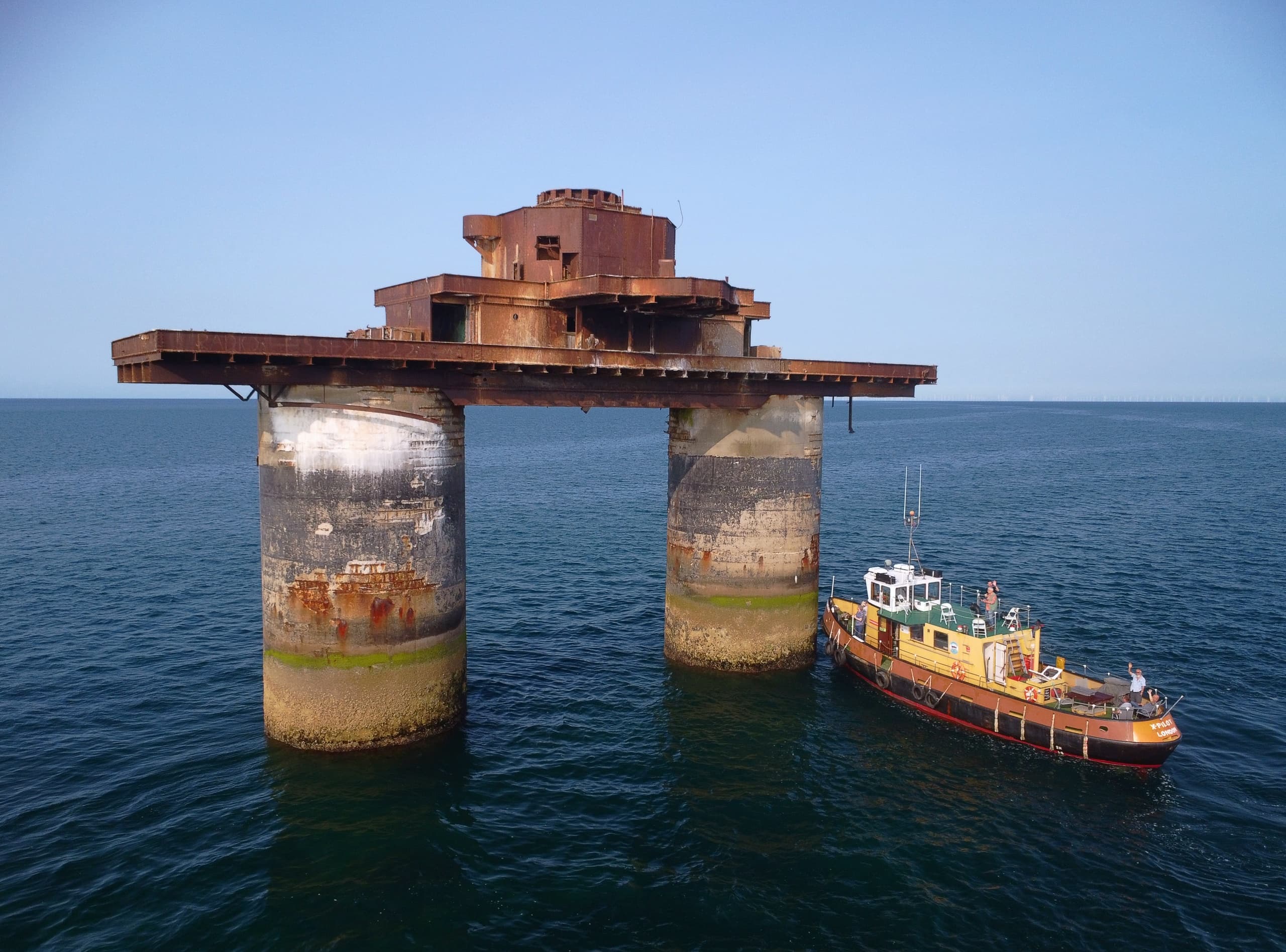 Drone Grand Forts Tour — Drone-Friendly Boat Trip from Queenborough to Thames Estuary Forts