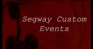 Segway Custom Events banner with dark red backdrop promoting Memphis tours