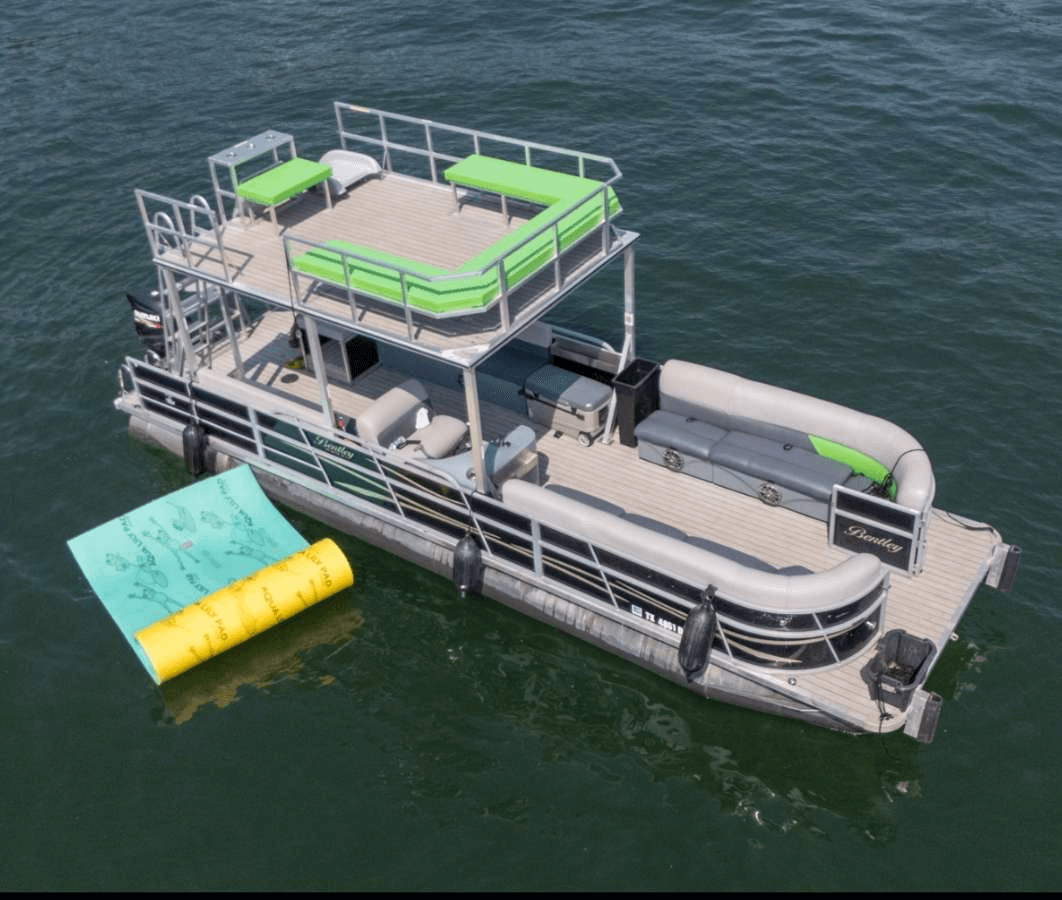 Double Decker Pontoon with Slide on Lake Austin: Party, Swim, and Sunset Cruises