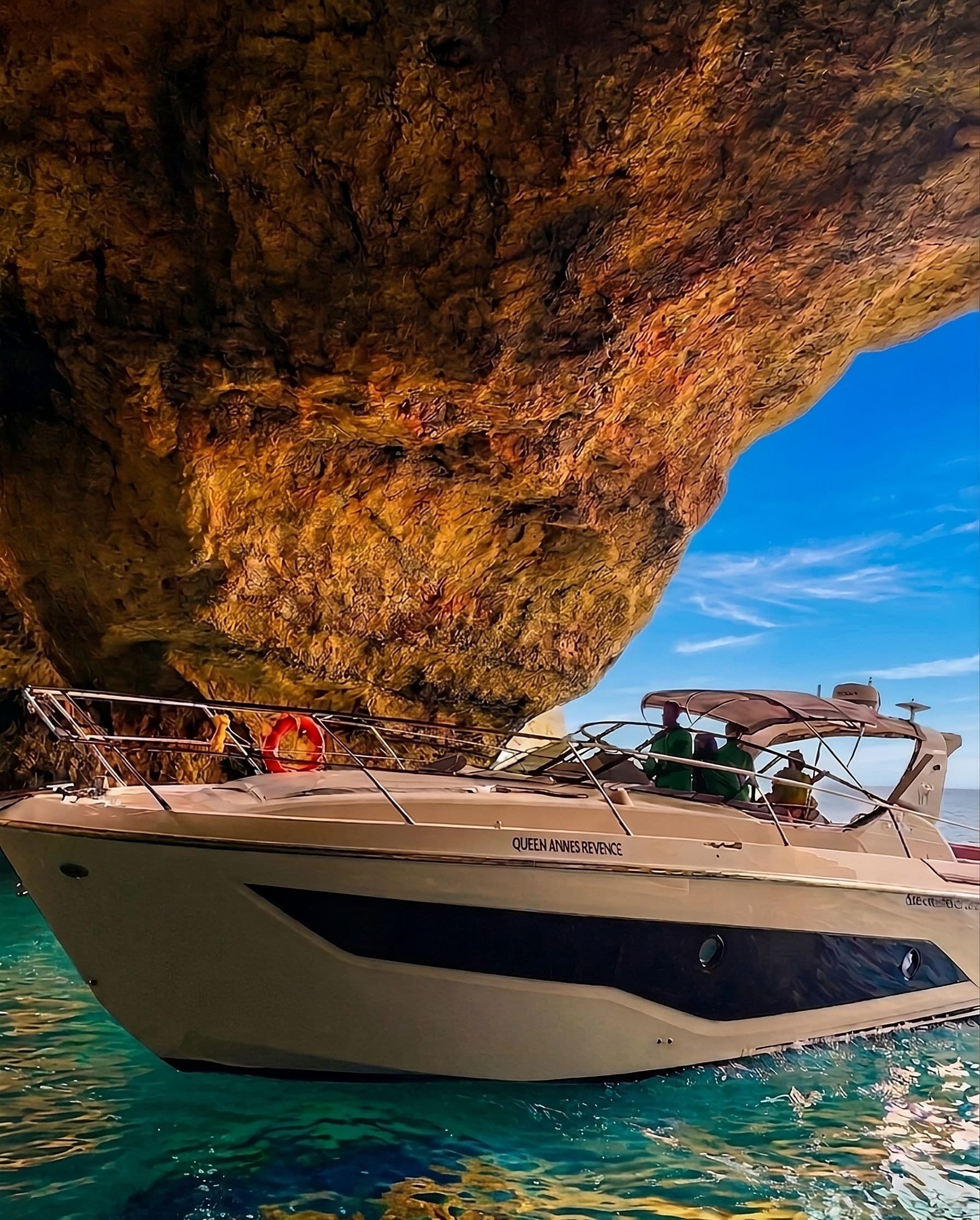 Full-Day Cranchi Yacht Cruise to Benagil Caves — Algarve Luxury and Sea Caves