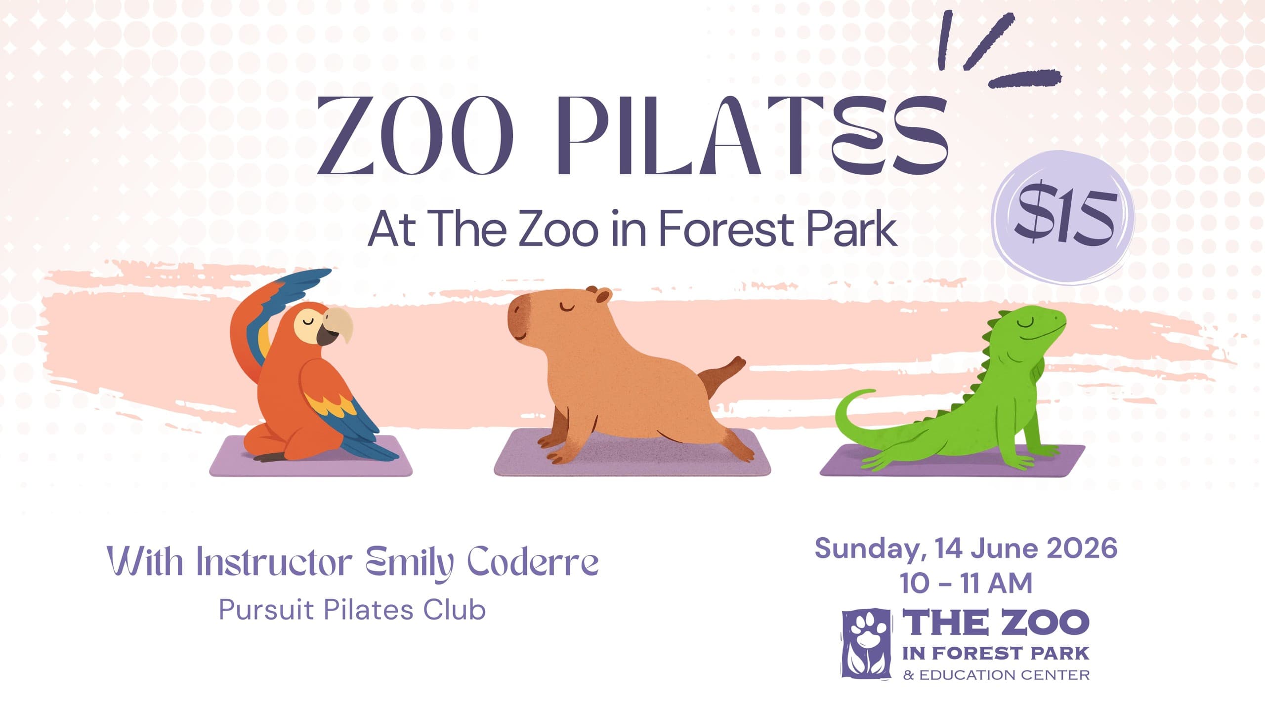 Zoo Pilates in Forest Park: Mat Work, Animal Encounters & Full-Day Zoo Access