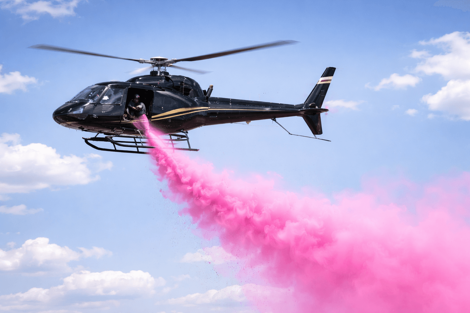 Helicopter Gender Reveal Over South Florida Beaches with Wave Helicopters