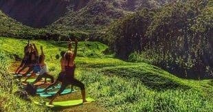 Beachfront Yoga at Beach Sunset Yoga Hawaii in Waikiki