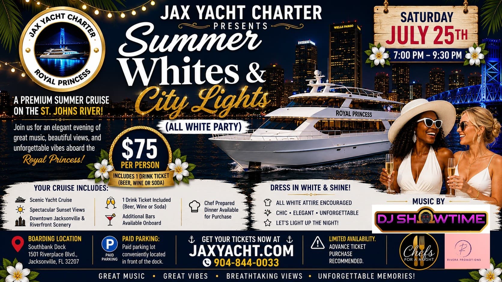 Dress in All White: Sunset Yacht Cruise on Jacksonville’s St. Johns River photo 1