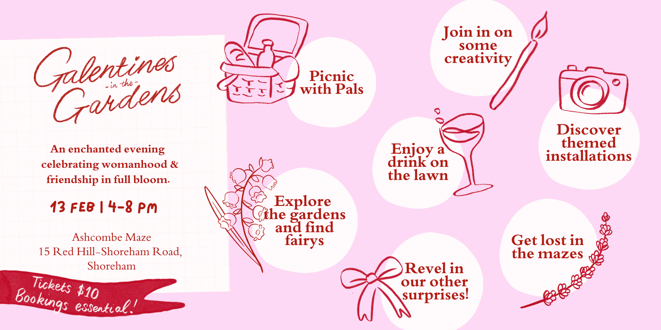 Galentines in the Gardens: Shoreham Evening of Crafts, Pizza & Cocktails