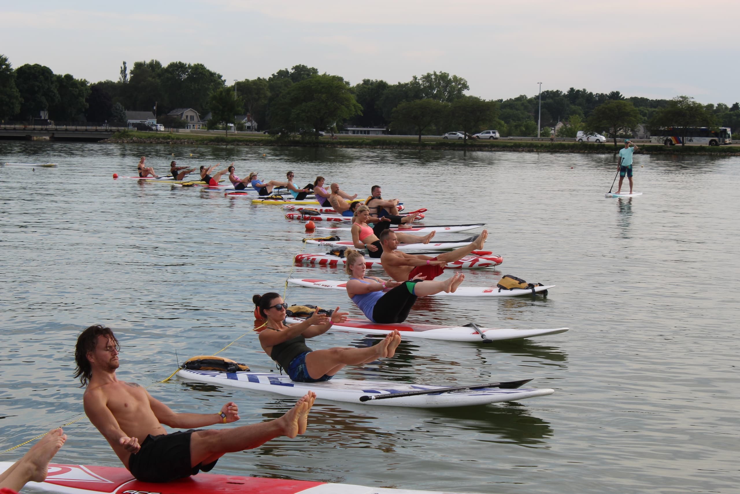 SUP Yoga on Lake Wingra in Madison, Wisconsin