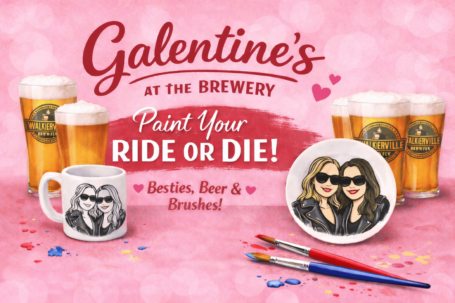 Galentine’s Mug & Plate Workshop at Walkerville Brewery — Windsor Creative Night Out