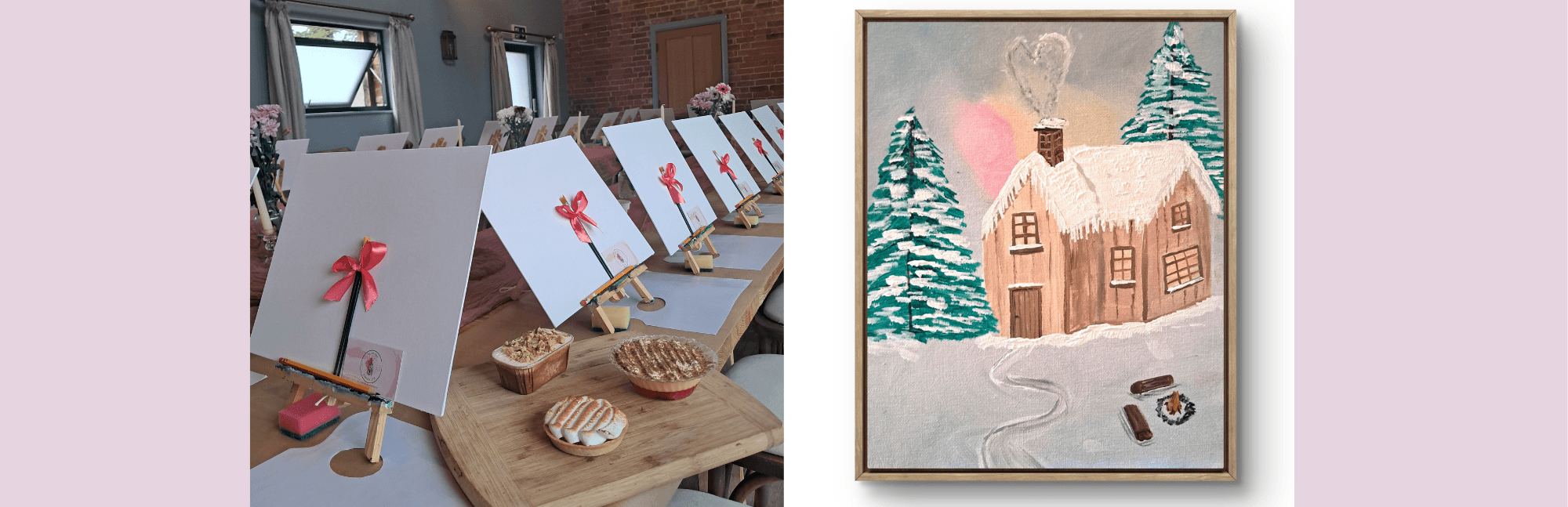 Paint and Pudding Night at The Fold Bransford | Guided Winter Painting & Three Puddings