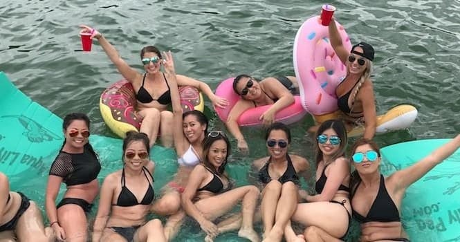 Lake Austin Pontoon Rental: 16-Passenger Boat with Slide, Lilypad & Captain