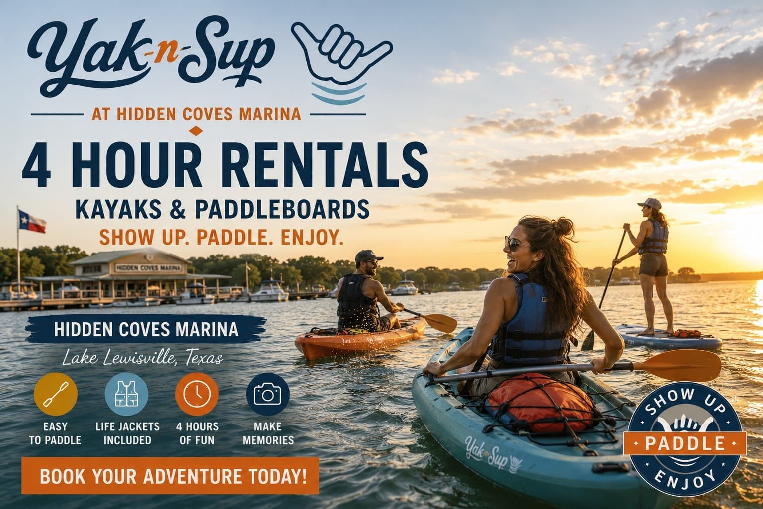 Paddle Canyon Lake: 4-Hour Kayak & SUP Rentals with Yak N Sup