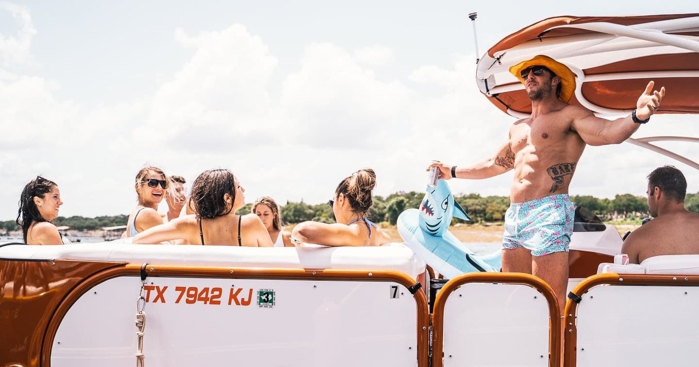 Luxury 13-Passenger Pontoon Boat Rental on Lake Travis