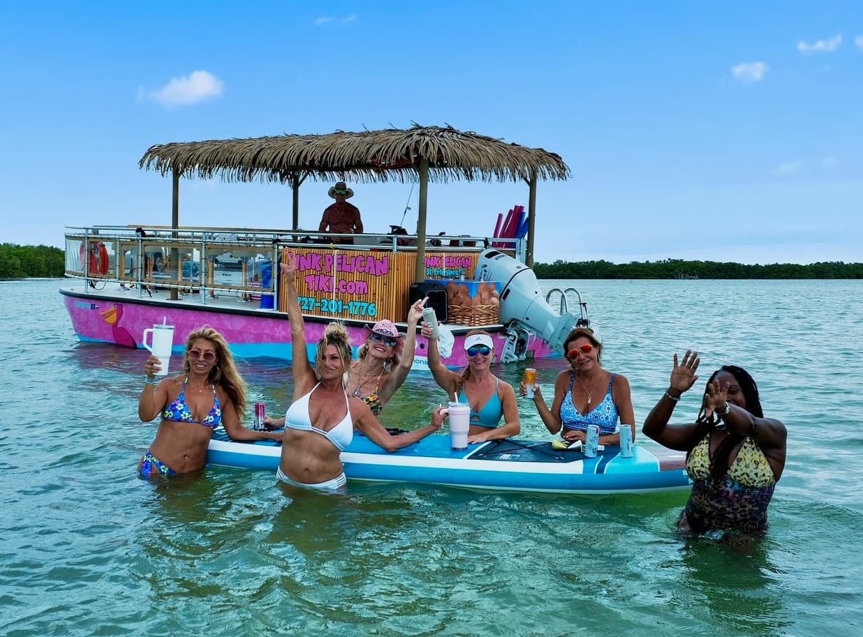 Water Activities: Pink Pelican Tiki Boat Tour in St. Pete, FL