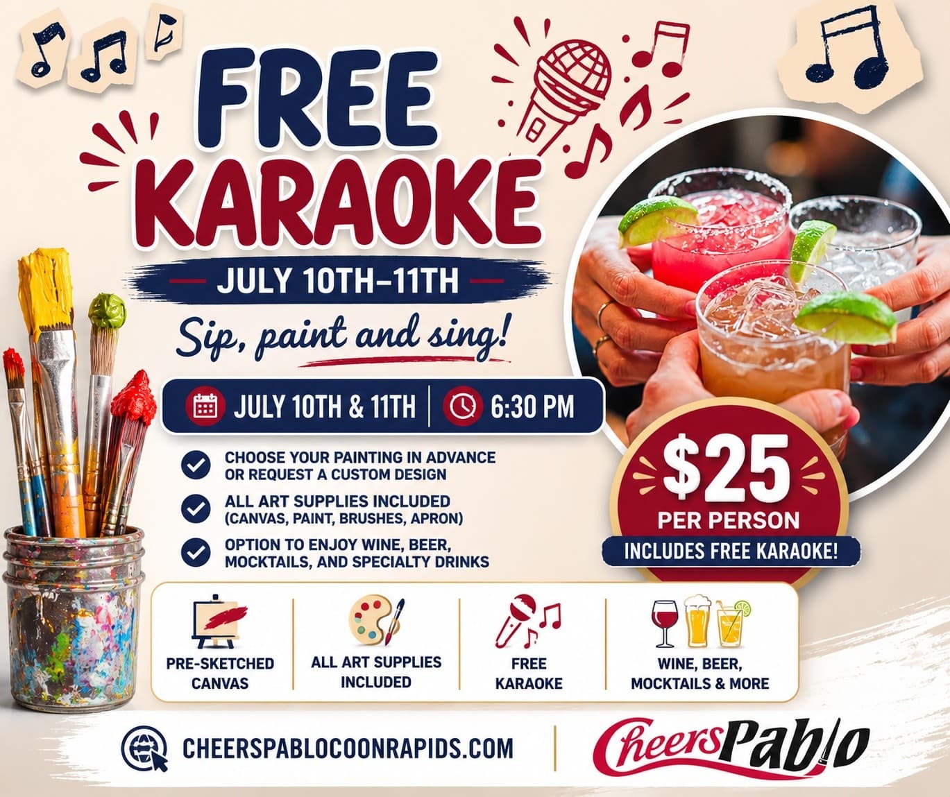 Sing and Paint: Karaoke Night with Paint-and-Sip Vibes in Coon Rapids