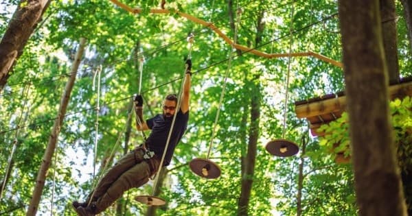Family Treetop Adventure at GEOS Park: Zip Lines & Rope Courses Near Ljubljana