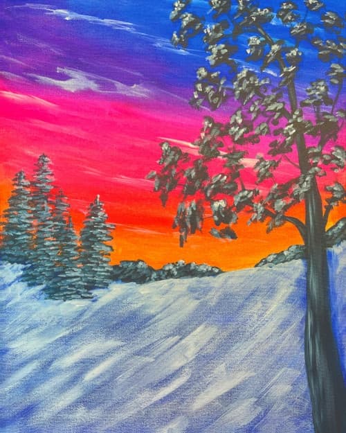 Winter Sky: Guided Paint Class for All Ages in Woodbury, MN
